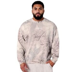 YoungLA Tree Camo Crewneck Sweater Mens XL Desert Tan Sweatshirt 5206 Oversized